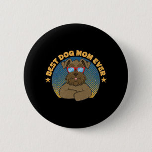 Beste Hond Moeder Ooit Miniatuur Schnauzer Ronde Button 5,7 Cm