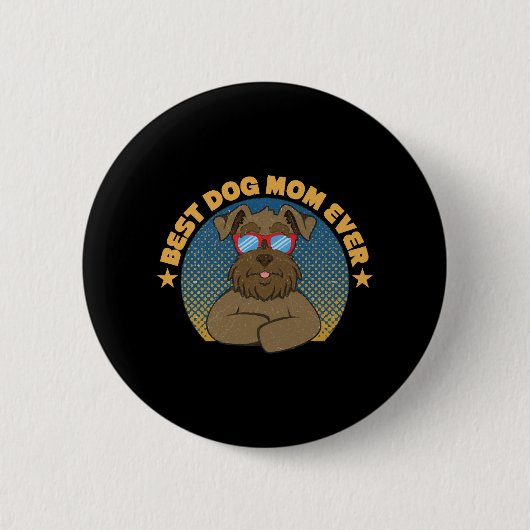 Beste Hond Moeder Ooit Miniatuur Schnauzer Ronde Button 5,7 Cm (Voorkant)