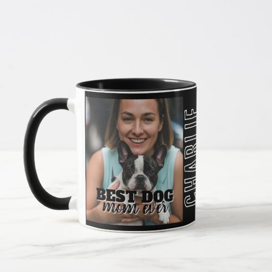 Beste hond-moeder ooit moderne aangepaste foto en mok (Links)