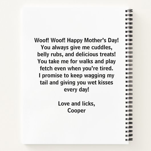 Beste hond moeder ooit Moederdag Notitieboek (Achterkant)