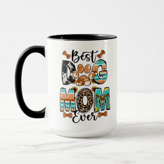 Beste hond-moeder ooit mok | Schattige Moederdag (Links)