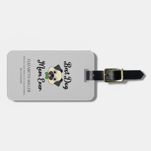 Beste hond Moeder ooit personaliseren Bagagelabel (Voorkant horizontaal)