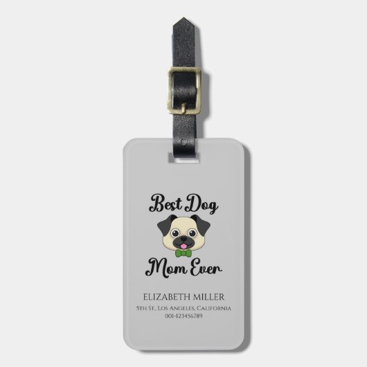 Beste hond Moeder ooit personaliseren Bagagelabel (Voorkant verticaal)