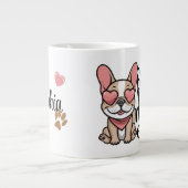 Beste Hond Moeder ooit personaliseren Frenchie Grote Koffiekop (Voorkant)