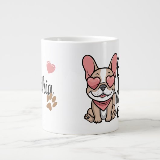 Beste Hond Moeder ooit personaliseren Frenchie Grote Koffiekop (Voorkant)