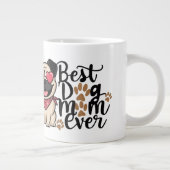 "Beste hond Moeder Ooit" personaliseren pug illust Grote Koffiekop (Rechts)