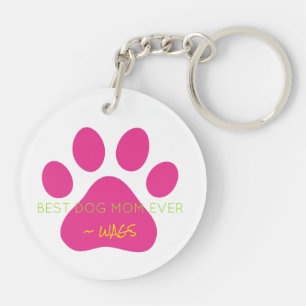 BESTE HOND MOEDER OOIT Pet NAME Pink Pet Paw Fun Sleutelhanger