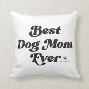Beste hond Moeder Ooit Retro Typografie Wit Kussen