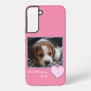 Beste hond Moeder Ooit Roze Tekst Husky Foto Samsung Galaxy Hoesje
