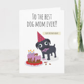 Beste hond moeder ooit, verjaardagstaart grappige  kaart (Voorkant)