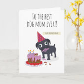 Beste hond moeder ooit, verjaardagstaart grappige  kaart (Gele Bloem)