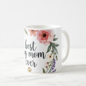 Beste hond-moeder ooit – waterverf bloem koffiemok (Voorkant rechts)