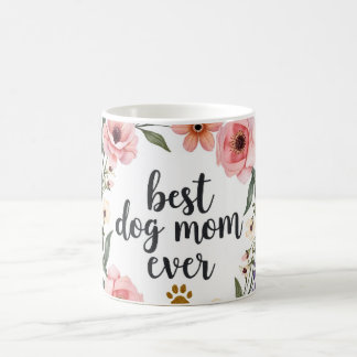 Beste hond-moeder ooit – waterverf bloem koffiemok