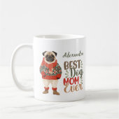 Beste Hond Moeder Ooit Waterverf Pug Voeg Jouw nam Koffiemok (Links)