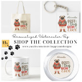 Beste Hond Moeder Ooit Waterverf Pug Voeg Jouw nam Koffiemok