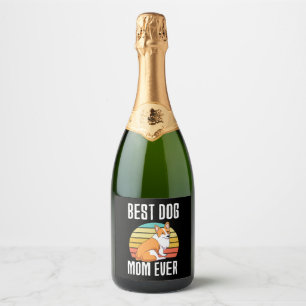 Beste Hond Moeder Ooit Welsh Corgi Sparkling Wijnetiket