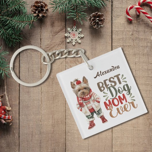 Beste Hond Moeder Ooit Yorkie Custom Sleutelhanger