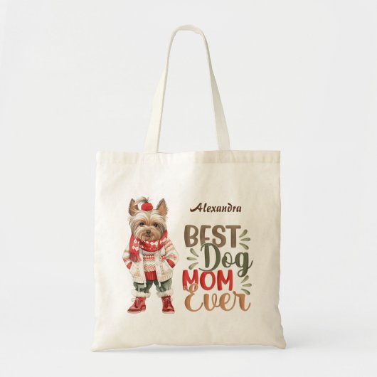 Beste Hond Moeder Ooit Yorkie Custom Tote Bag (Voorkant)