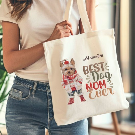 Beste Hond Moeder Ooit Yorkie Custom Tote Bag