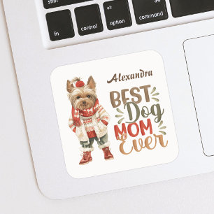 Beste Hond Moeder Ooit Yorkie Custom Vierkante Sticker