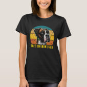  Beste Hond Moeder Ooit Zonsondergang Retro Boxer  T-shirt (Voorkant)