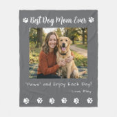 Beste hond-moeder poten grijs huisdier foto fleece deken (Voorkant)