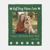 Beste hond-moeder poten groene huisdier foto fleece deken (Voorkant)