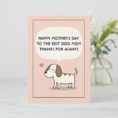 Beste Hond Moeder Verjaardag Moederdag Kaart (Staand voorkant)