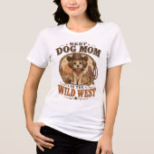 Beste hond-moeder western cowboy hond Tri-Blend shirt (Voorkant)