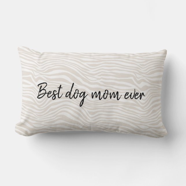 Beste Hond Moeder Zebra Print Kussen (Voorkant)