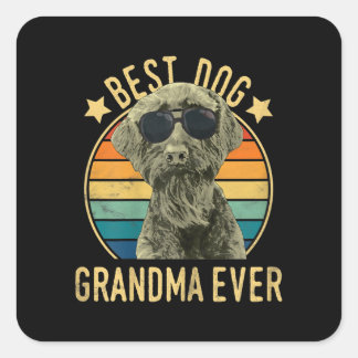 Beste hond oma ooit reuzenschnauzer vierkante sticker
