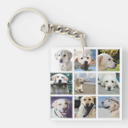 Beste hond ooit 9 fotocollage sleutelhanger (voorkant)