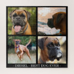 Beste hond ooit | Aangepaste foto-inkoulage voor f Legpuzzel<br><div class="desc">Een gepersonaliseerde foto-collage puzzel waarmee u 4 van uw favoriete huisfoto's met hun naam en citaat kunt uploaden. Een geweldige puzzel voor honden- en kattenliefhebbers. De tekst kan gemakkelijk worden aangepast.</div>