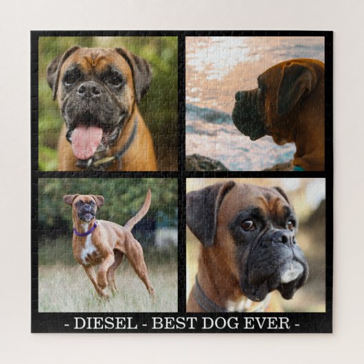 Beste Hond Ooit | Aangepaste Huisdier Foto Collage Legpuzzel (Verticaal)