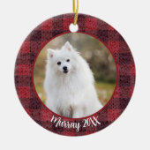 Beste Hond Ooit Aangepaste Naam Kerstmis Huisdier  Keramisch Ornament (Voorkant)