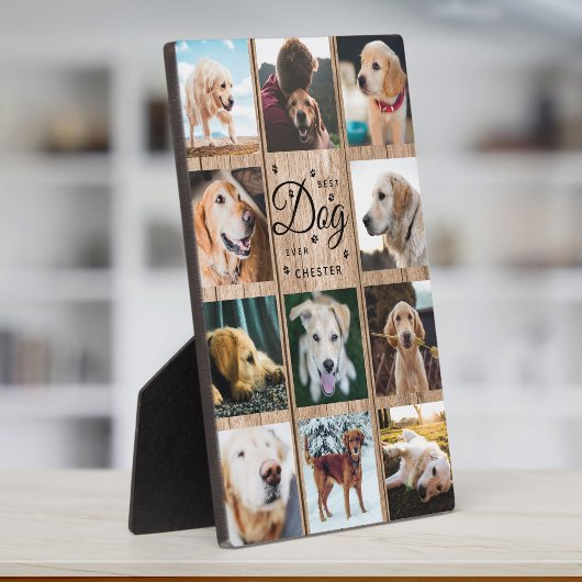 Beste hond ooit boerderij rustieke fotocollage hou fotoplaat