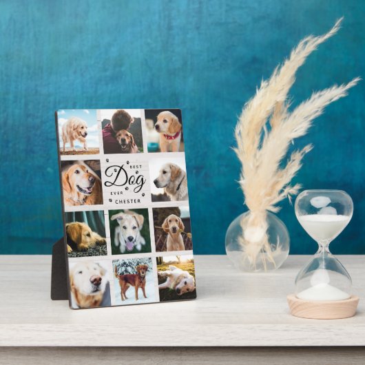 Beste Hond Ooit Boerderij Rustieke Fotocollage Poo Fotoplaat (Zijkant)