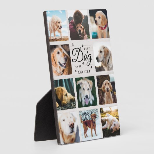 Beste Hond Ooit Boerderij Rustieke Fotocollage Poo Fotoplaat (Zijkant)