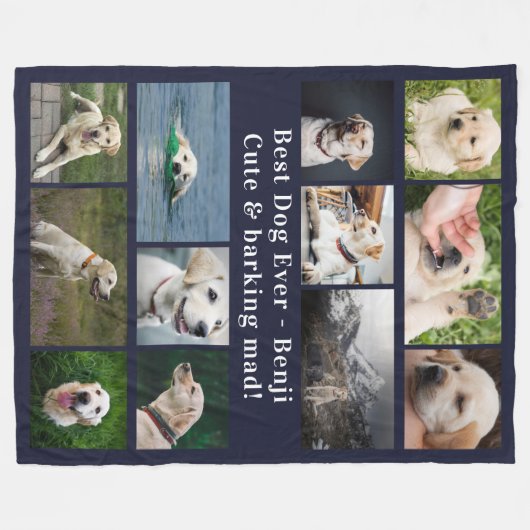 Beste Hond Ooit Custom Photo Collage Fleece Deken (Voorkant (Horizontaal))