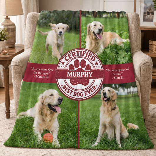 Beste Hond Ooit Foto Collage Fleece Deken