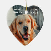 Beste Hond Ooit Foto Herdenkingsnaam Jaar Keramisch Ornament (Rechts)