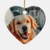 Beste Hond Ooit Foto Herdenkingsnaam Jaar Keramisch Ornament (Achterkant)