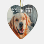 Beste Hond Ooit Foto Herdenkingsnaam Jaar Keramisch Ornament (Links)