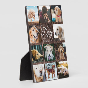 Beste Hond Ooit Herdenkings Rustieke Foto Collage  Fotoplaat
