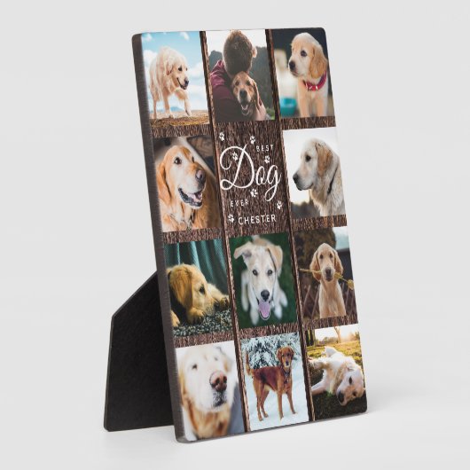 Beste Hond Ooit Herdenkings Rustieke Foto Collage Fotoplaat (Zijkant)
