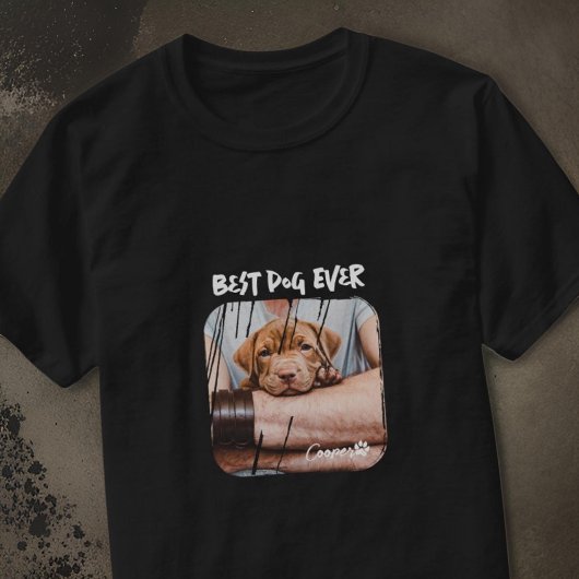 Beste Hond Ooit Huisdier Modern Grunge Cool Photo  T-shirt