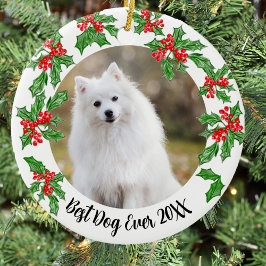 Beste hond ooit Kerstmis Pet Gift of Memorial Keramisch Ornament