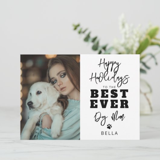 Beste hond ooit mama | Foto vakantie Kaart (Staand voorkant)