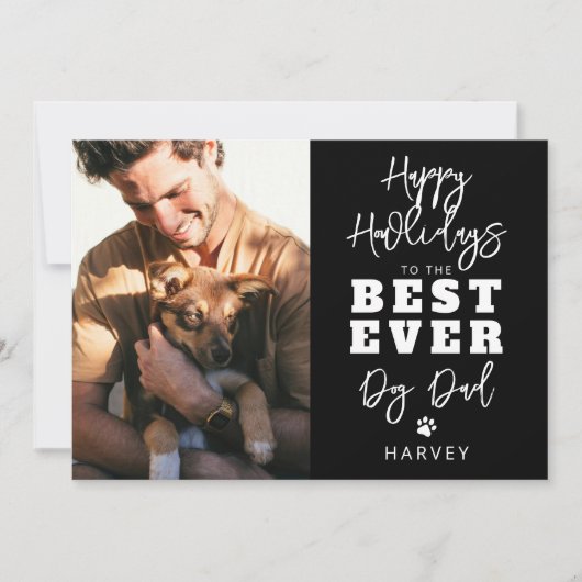 Beste hond ooit pap | Foto Feestdagenkaart (Voorkant)