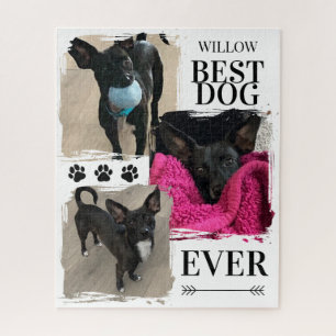 Beste hond ooit pootafdruk foto gepersonaliseerd legpuzzel